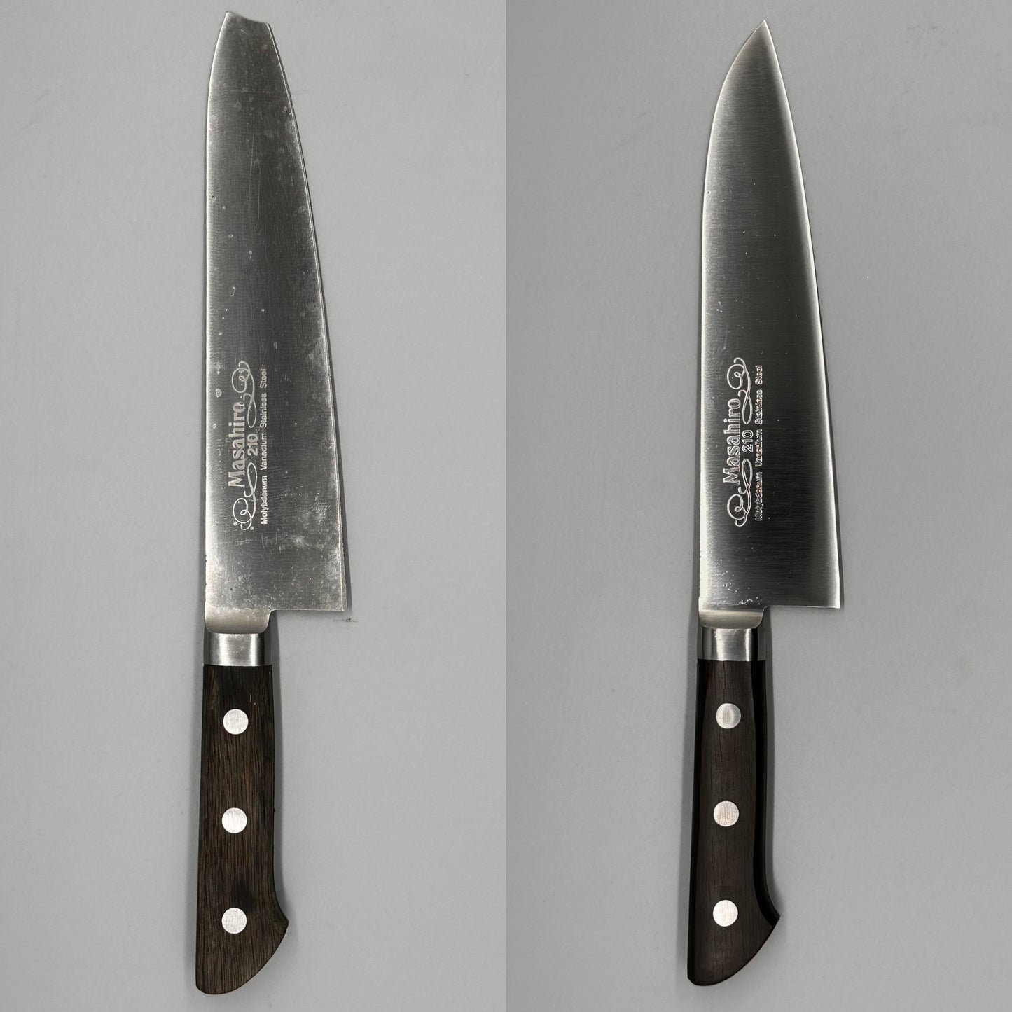 Reparera hack/spets på kniv - Shinogi