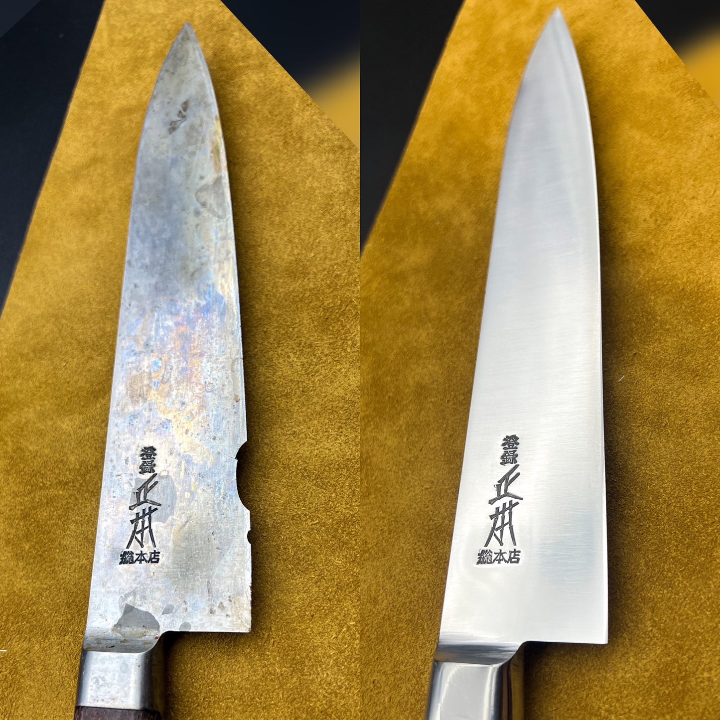 Reparera hack/spets på kniv - Shinogi