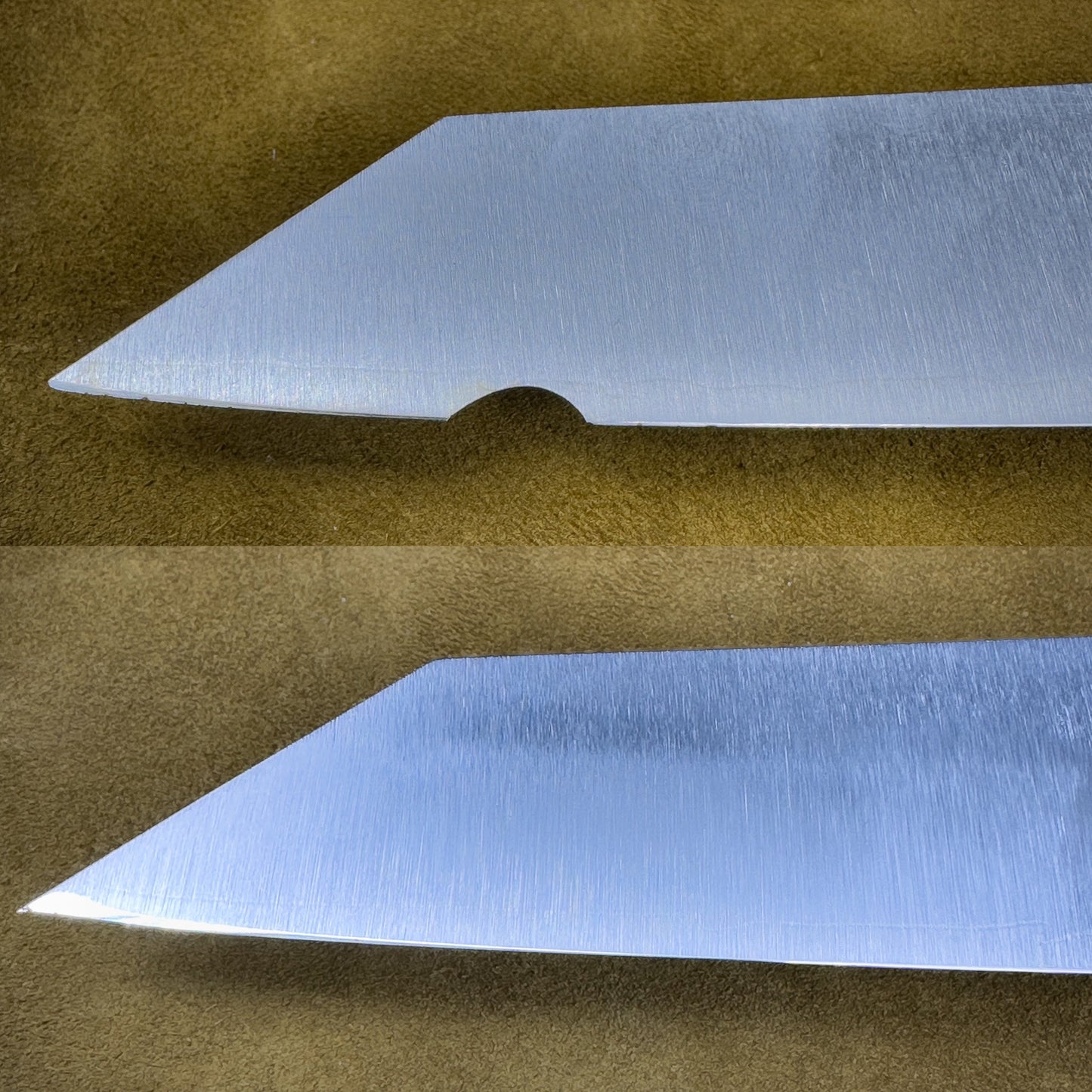 Reparera hack/spets på kniv - Shinogi